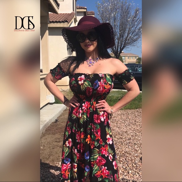 ❤️Lily - Floral Off Shoulder Hi Lo Maxi Dress - Picture 6 of 8